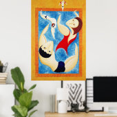 Vun in het zwembad poster (Thuiskantoor)