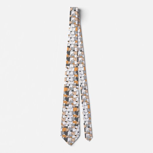 Vun Kat Lijn Trekkers Tempel Dier Stropdas (Voorkant)