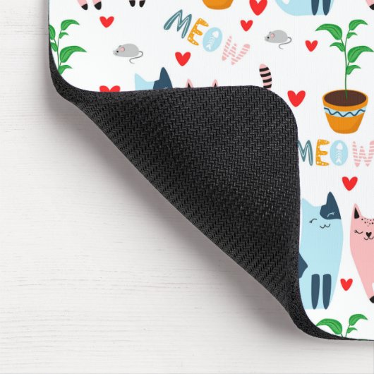 Vun katten en muizen met hart muismat (Hoek)