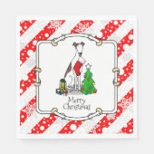 Vun kerstboom 2 Greyhound Dog (brindle white) Servet (Voorkant)