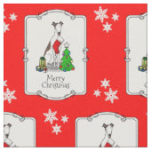 Vun kerstboom 2 Greyhound Dog (brindle white) Stof (Close Up)