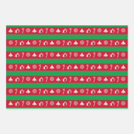 Vun kerstboom, Snowflake, Kandriet, Cadeau Inpakpapier Vel (Voorkant 2)