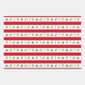 Vun kerstboom, Snowflake, Kandriet, Cadeau Inpakpapier Vel (Voorkant 3)