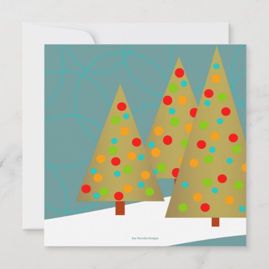 Vun kerstboom Trio Holiday Party Uitnodiging (Achterkant)