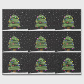 Vun kerstboompatroon cadeaupapier (Vlak)