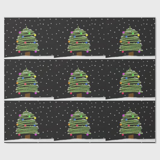 Vun kerstboompatroon cadeaupapier (Vlak)