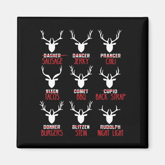 Vun kerstdeer Hunters Alle rendiertjes van de kers Magneet (Voorkant)