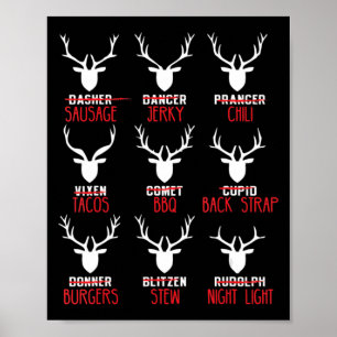 Vun kerstdeer Hunters Alle rendiertjes van de kers Poster