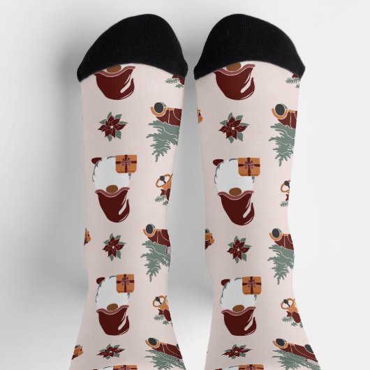 Vun kerstkoepel en auto met boompatroon sokken (Top)