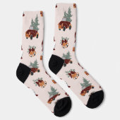 Vun kerstkoepel en auto met boompatroon sokken (Rechts)