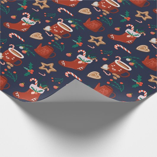 Vun kerstkousen en -pasta's cadeaupapier (Hoek)