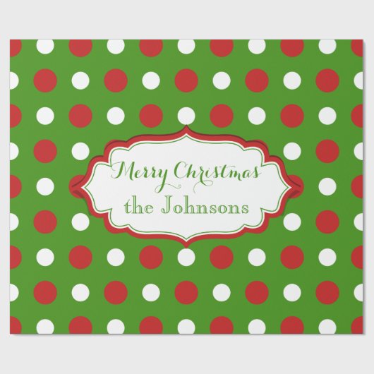 Vun kerstpokadots in rood en wit cadeaupapier (Vlak)