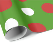 Vun kerstpokadots in rood en wit cadeaupapier (Rol Hoek)