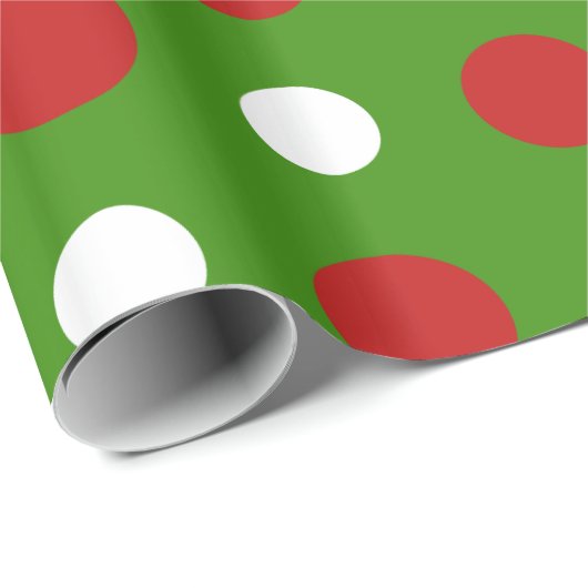 Vun kerstpokadots in rood en wit cadeaupapier (Rol Hoek)