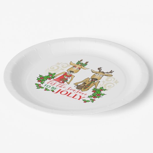 Vun kerstrenrendiertje met Drink Dit is het seizoe Papieren Bordje (Gekanteld)