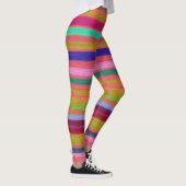 Vun kleurige regenboogstrepen retro leggings (Rechts)