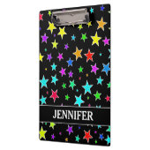 Vun, kleurrijk sterrenpatroon + aangepaste naam klembord (Links)