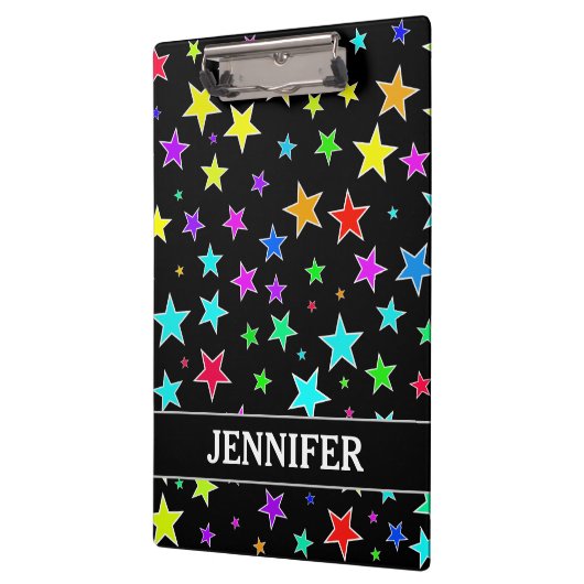 Vun, kleurrijk sterrenpatroon + aangepaste naam klembord (Links)