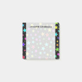 Vun, kleurrijk sterrenpatroon + aangepaste naamnot post-it® notes (Voorkant)