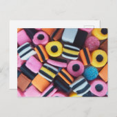 Vun, kleurrijk, zoethout snoep briefkaart (Voorkant / Achterkant)