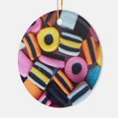 Vun, kleurrijk, zoethout snoep keramisch ornament (Links)