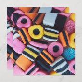 Vun, kleurrijk, zoethout snoep Wenskaart (Voorkant / Achterkant)