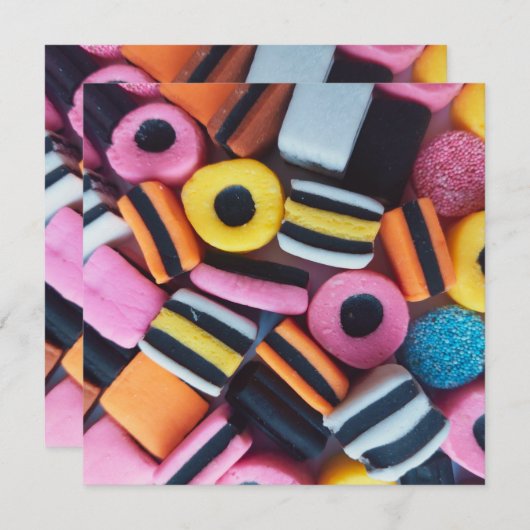 Vun, kleurrijk, zoethout snoep Wenskaart (Voorkant / Achterkant)