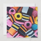 Vun, kleurrijk, zoethout snoep Wenskaart (Achterkant)