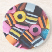 Vun, kleurrijk, zoethout snoep zandsteen onderzetter (Voorkant)