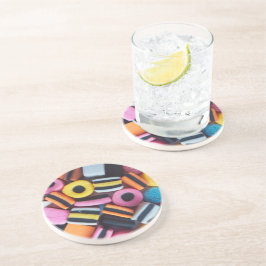 Vun, kleurrijk, zoethout snoep zandsteen onderzetter