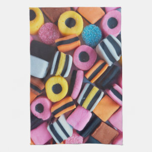 Vun, kleurrijk, zoethout zoethout Allsorts Theedoek
