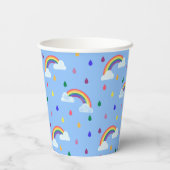 Vun. kleurrijke regenbogen en regen papieren bekers (Achterkant)