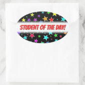 Vun, kleurrijke stars patroonsticker ovale sticker (Tas)