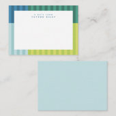 Vun kleurrijke strepen schattige gepersonaliseerde notitiekaartje (Voorkant / Achterkant)