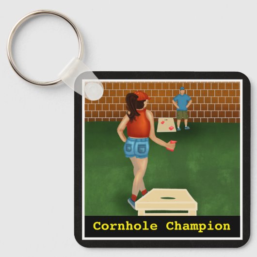 Vun koppel spelen een spel in het gat | Champion Sleutelhanger (Voorkant)