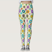 Vun leggings over alle kleurrijke stippen op licht (Voorkant)