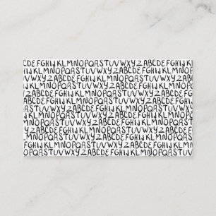 Vun lettertypepatroon - handgetekende lettertypeka visitekaartje