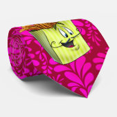 Vun man stropdas met cartoon Frans Vries paars (Opgerold)