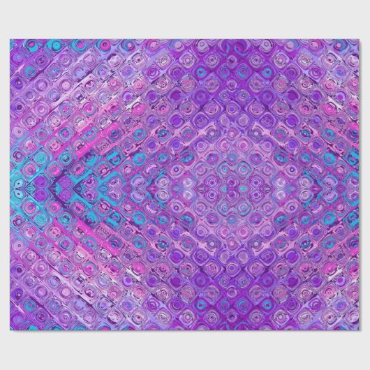 Vun meerkleurig Psychedelic Paars Pattern Cadeaupapier (Vlak)