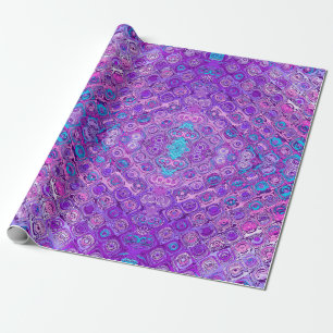 Vun meerkleurig Psychedelic Paars Pattern Cadeaupapier