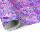 Vun meerkleurig Psychedelic Paars Pattern Cadeaupapier (Rol Hoek)
