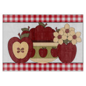 Vun met snijplaat van appelglas snijplank (Voorkant)