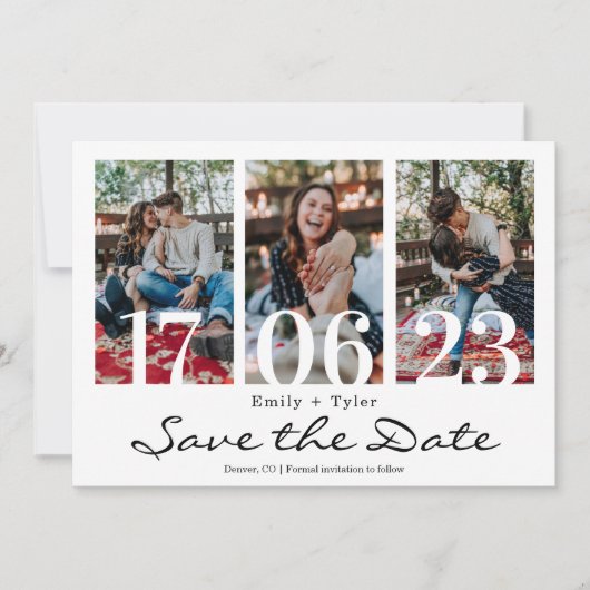 Vun Multi Foto Modern sparen de Uitnodiging van de (Voorkant)