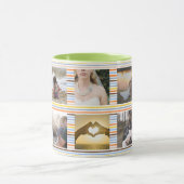 Vun multicolored strepen en douanefoto mok (Midden)