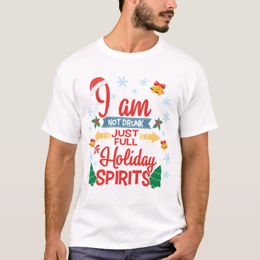 Vun niet drink vol kerstfeestdagen t-shirt (Voorkant)