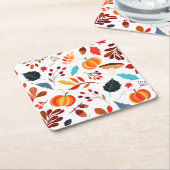 Vun oogstpatroon herfst kartonnen onderzetters (Schuin)
