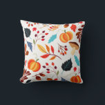 Vun oogstpatroon herfst kussen<br><div class="desc">Het oogstpatroon van vun herfst met pompoenen,  paddenstoelen en kleurrijke bladeren die ronddraaien.</div>