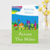 Vun over de Miles Birthday wil met huizen Kaart (Gele Bloem)