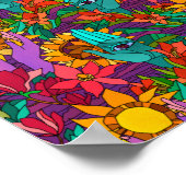 Vun patroon met bloemen en handen poster (Hoek)