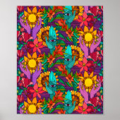 Vun patroon met bloemen en handen poster (Voorkant)